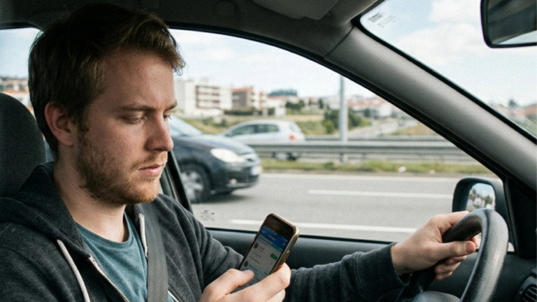 Conduzir com telemóvel ao volante em Portugal: os números da GNR preocupam