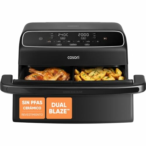 Cosori Fritadeira de Ar 8,6 L Dual Blaze TwinFry Compact, sem PFAS nem Teflon