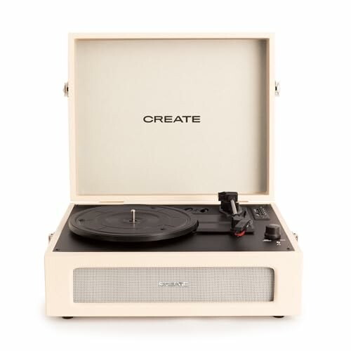 CREATE Record Player Retro Blanco Roto