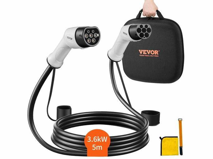 VEVOR Tipo 2 para Tipo 2 Cabo de Carregamento de Veículo Elétrico 16A