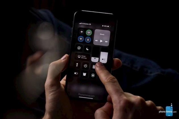centro de controlo dark mode