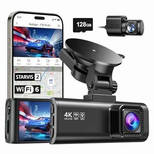 Dashcam REDTIGER 4K/2.5K Delantera e Traseira
