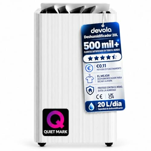 Desumidificador Devola 20 L DVH20LCF-EU com filtro de carvão