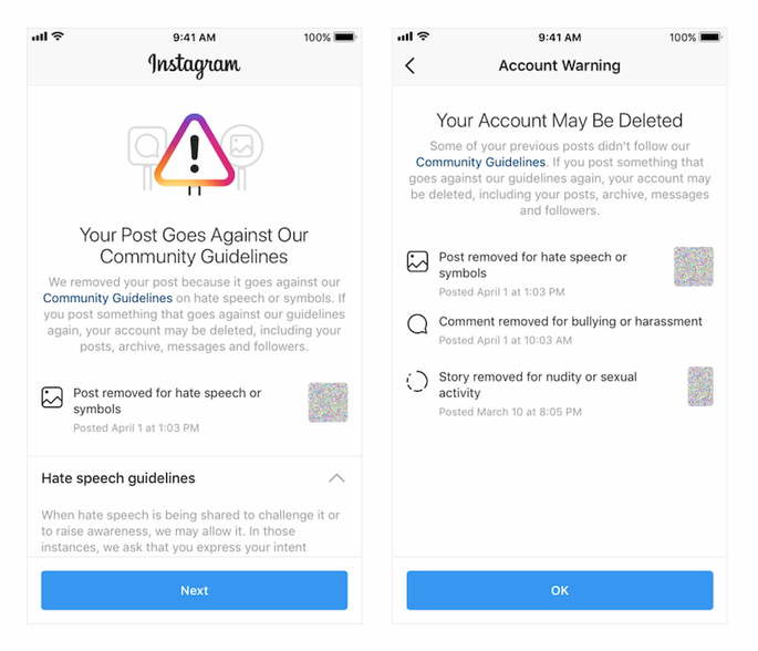 instagram conta desativada banida
