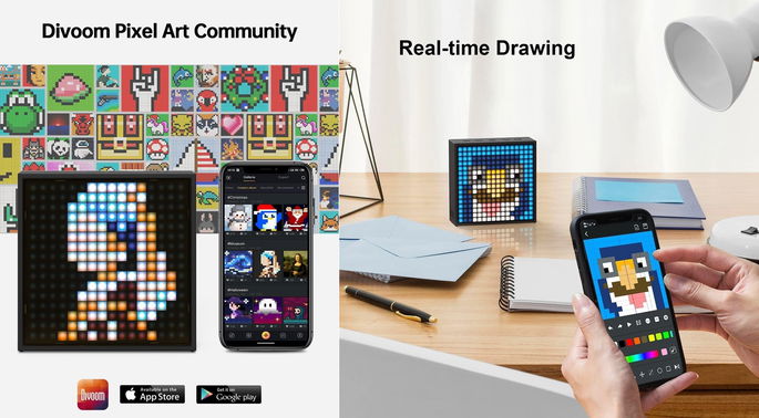 coluna bluetooth com arte de pixeis