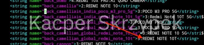 Referência direta ao Redmi Note 10T no código da MIUI. Crédito