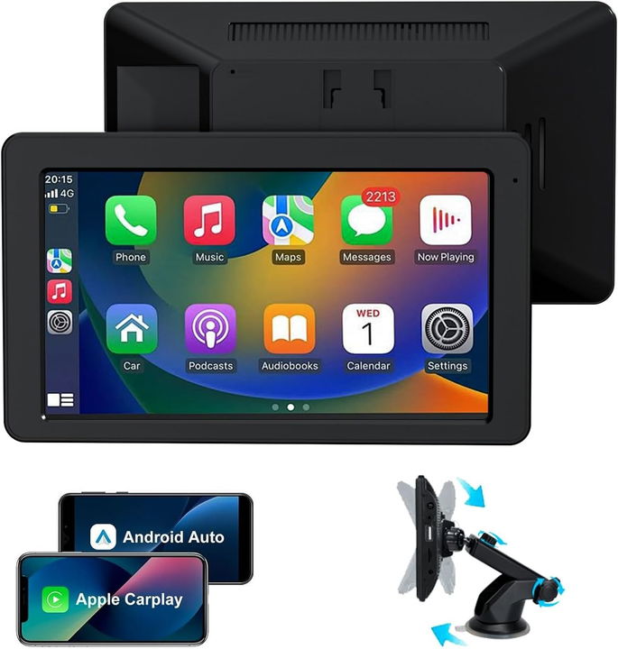 Ecrã 7" Carplay para Apple e Android