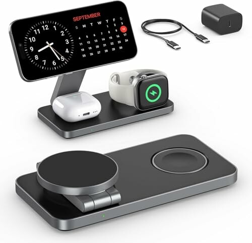 Esta&ccedil;&atilde;o de carga 3 em 1 para iPhone, Apple Watch e AirPods