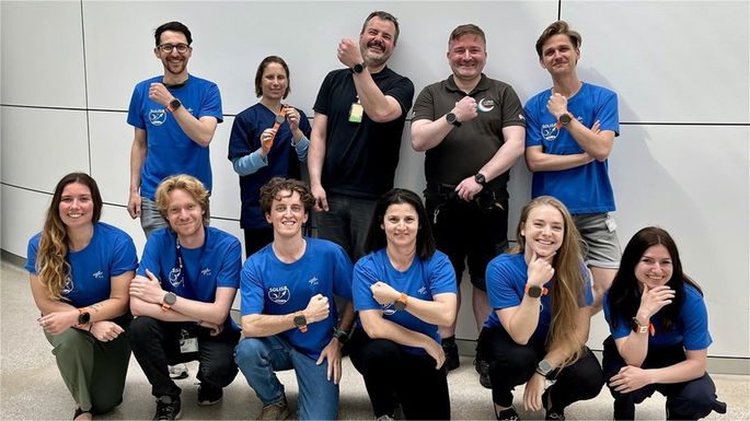 Equipa que participou no estudo de preparação para o espaço