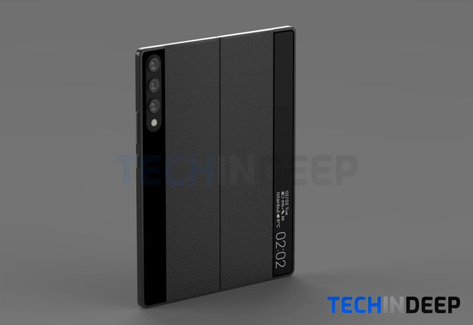 Conceito do Xiaomi Mi MIX Fold. Crédito: TechInDeep
