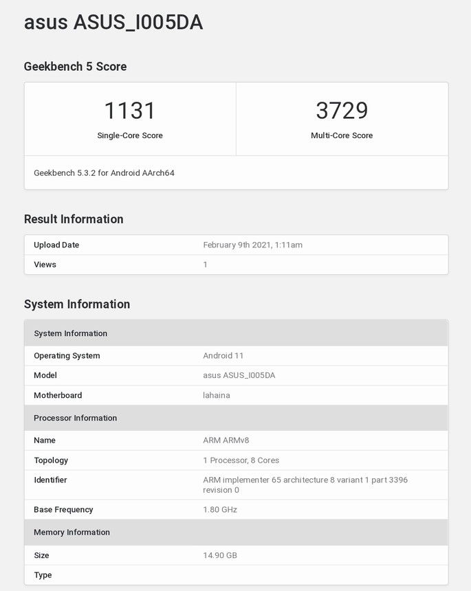 Asus ROG Phone 5 (ROG Phone 4) passou pela plataforma Geekbench com 16GB de RAM