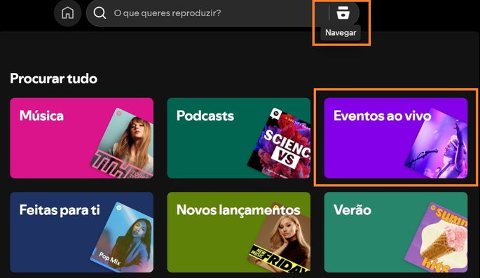 Como ver concertos no Spotify