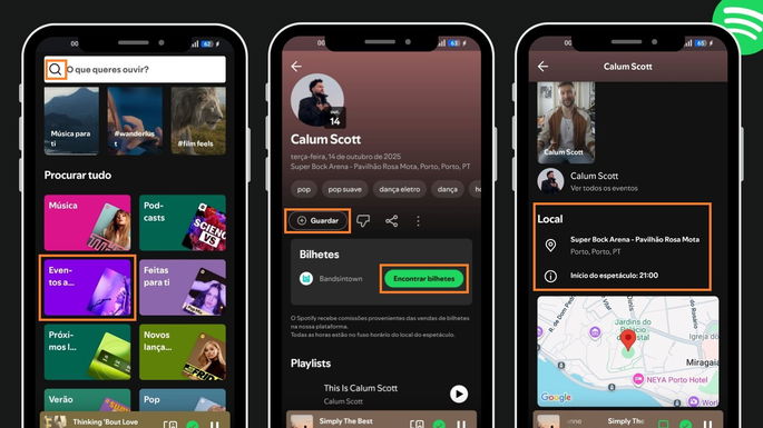 Eventos ao vivo spotify