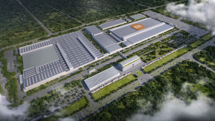 Vista aérea da fábrica Xiaomi