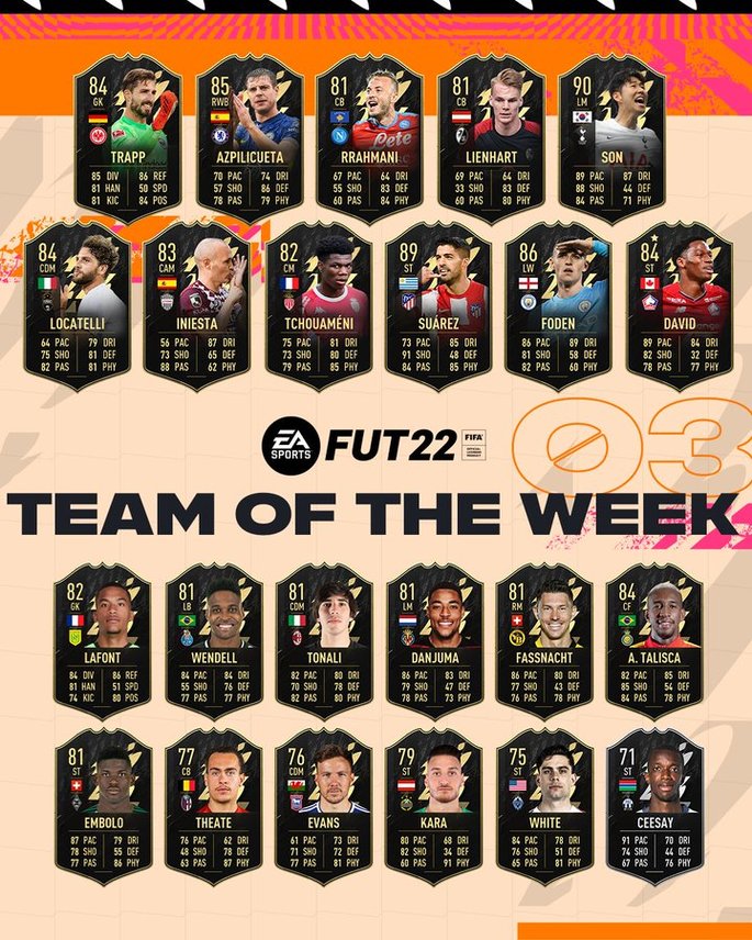 Esta é equipa da semana 3 no Ultimate Team do FIFA 22