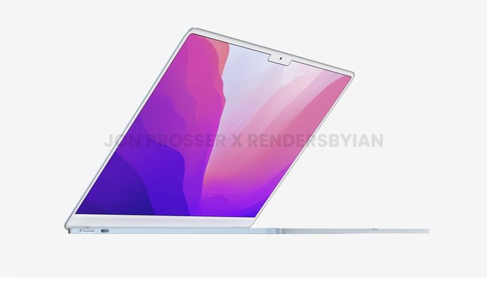 Renderizações não oficiais dos MacBook Air de 2022