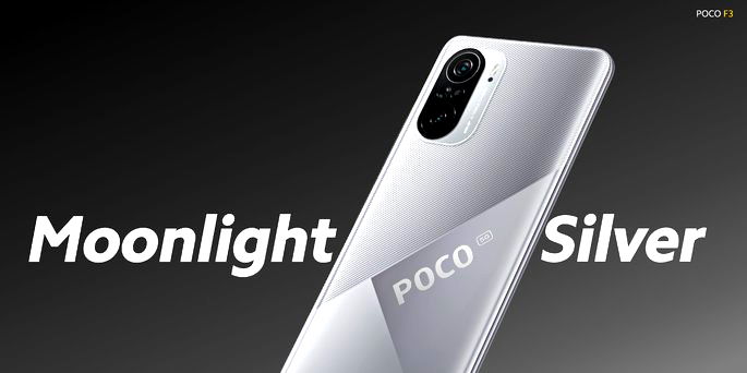 POCO F3 na cor Moonlight Silver