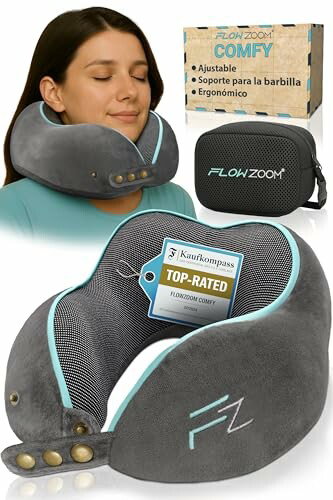 FLOWZOOM Comfy Almohada de Viagem Viscoelástica