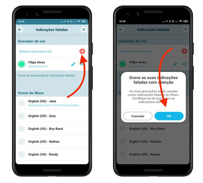 Waze app adicionar a tua voz