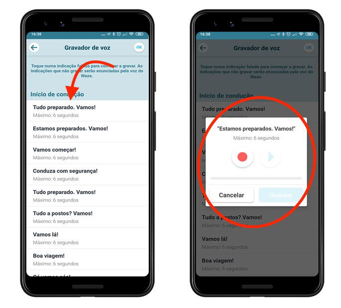 Waze app adicionar a tua voz