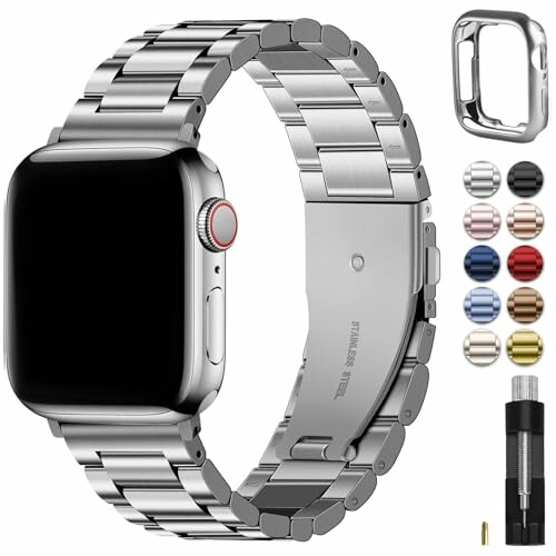 Fullmosa Bracelete para Apple Watch 38 mm, 40 mm e 41 mm em aço inoxidável