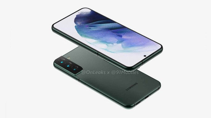 Renderização não oficial do Samsung Galaxy S22. Crédito: OnLeaks