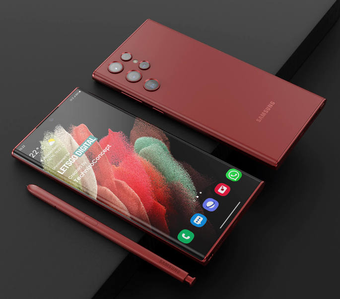 Novas renderizações do Samsung Galaxy S22 Ultra