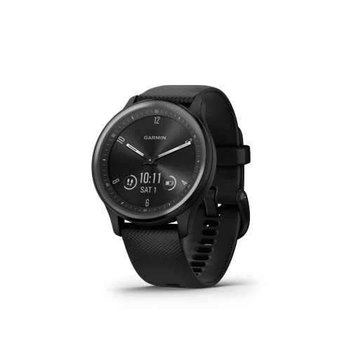 Garmin vívomove Sport - Smartwatch híbrido com funções de rastreamento da saúde e bem-estar, preto
