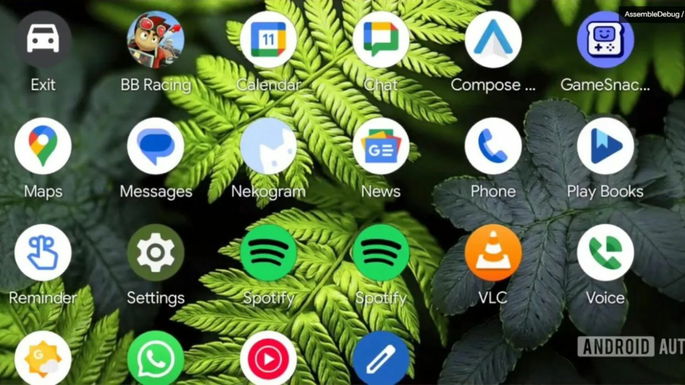 Novo layout de gaveta de aplicações do Android Auto