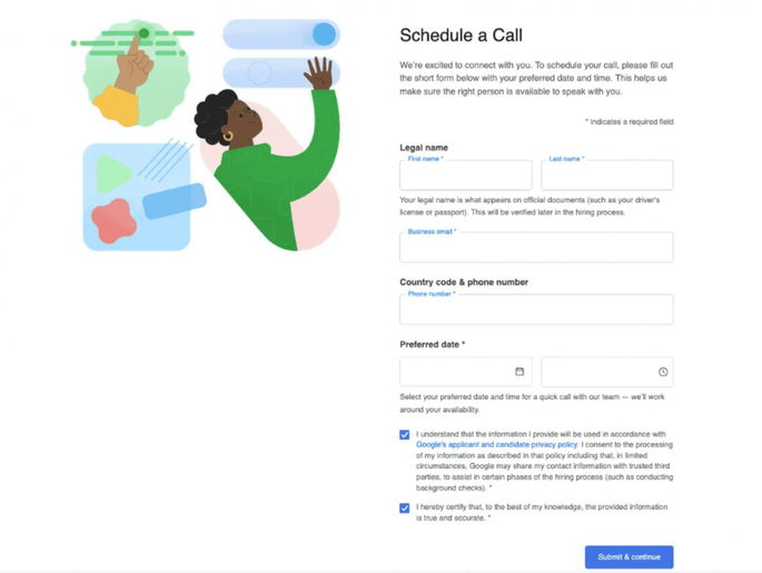 Golpe Google Careers