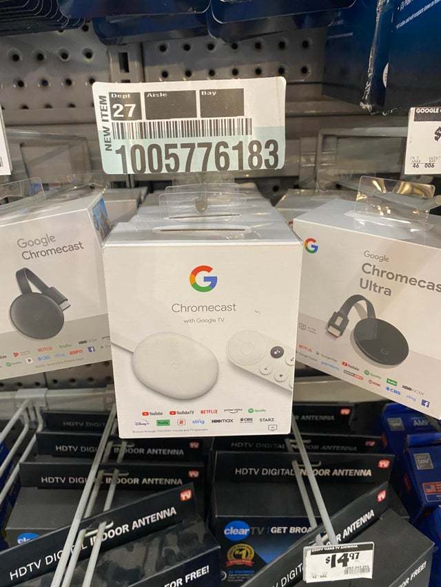 Novo Google Chromecast com Google TV apanhado à venda na Home Depot. Crédito: r/AsianCPA