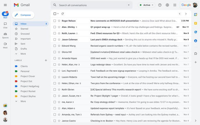 Este será o novo aspeto do Gmail