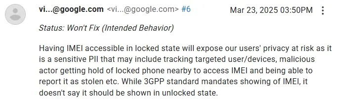 Android IMEI ecrã de bloqueio