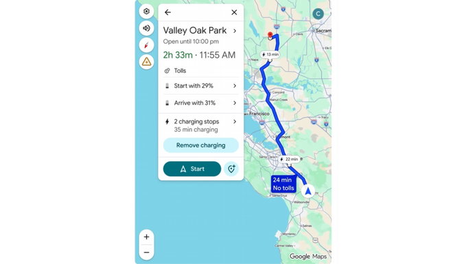 Google Maps facilita viagens em carros el&eacute;tricos com esta nova fun&ccedil;&atilde;o
