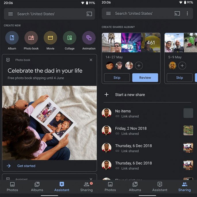 Google Photos Dark Mode Android Pie # 2