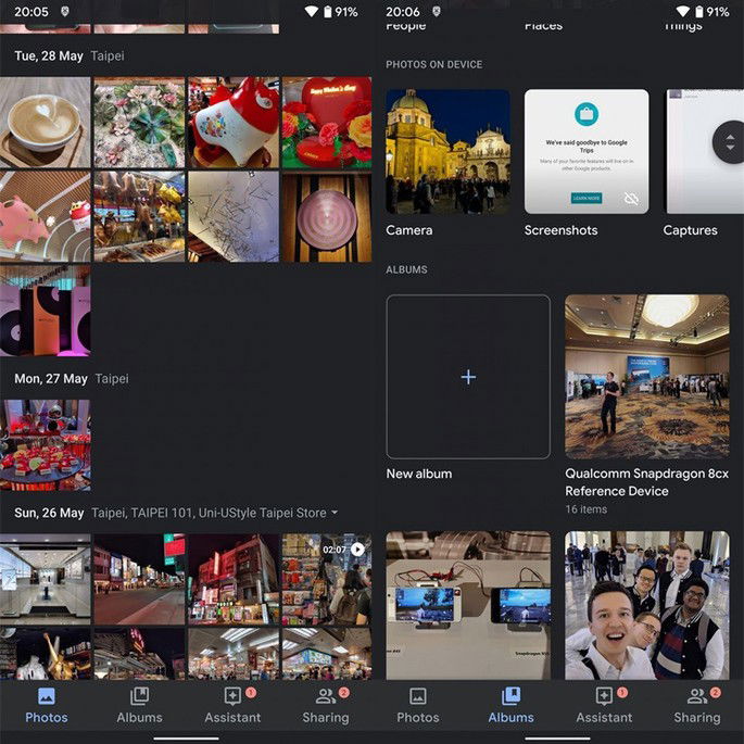 Google Photos Dark Mode Android Pie # 1