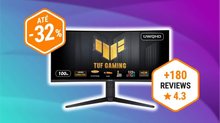 Grande e acessível: este monitor gaming curvo de 34” está 93 € mais barato na Amazon
