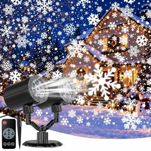 GUSODOR SW-TY-002 Projetor de Flocos de Neve HD, Branco