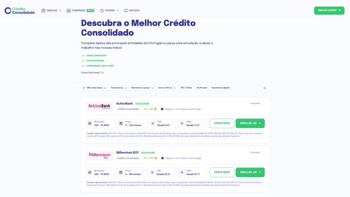 H&aacute; uma nova ferramenta ajuda portugueses a comparar ofertas de cr&eacute;dito consolidado