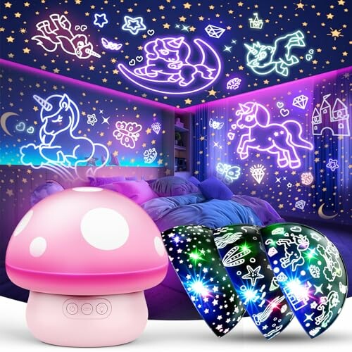 Hapikids Unicornio Luz Nocturna Rosa 4 en 1