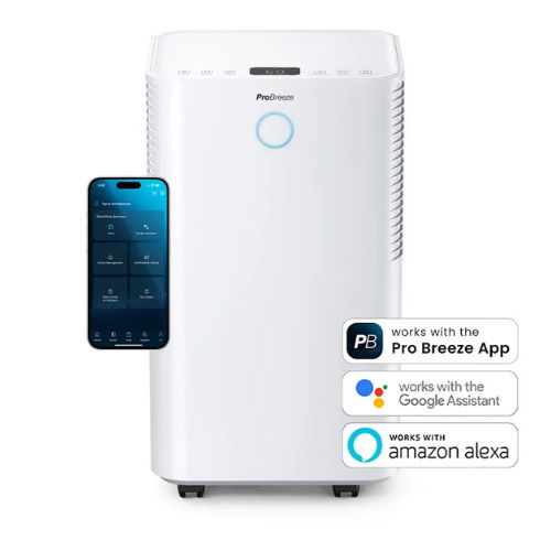 Desumidificador PRO BREEZE Omnidry 12l Wi-Fi Alexa Inicial do Google