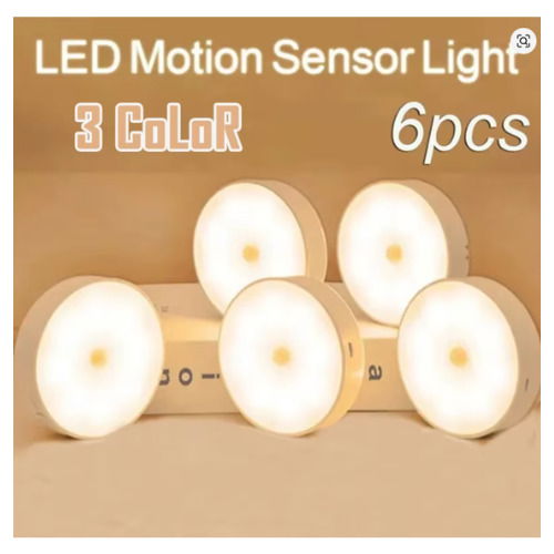 2 ~ 6 pacote sensor de movimento led night light usb recarreg&aacute;vel 3 cores