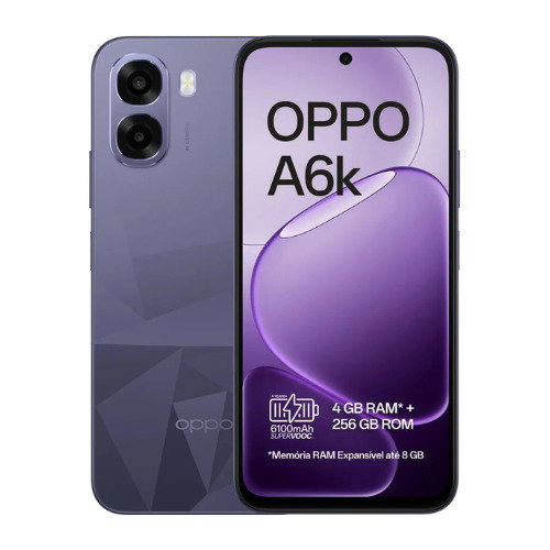 Smartphone OPPO A6K (6.75'' - 4 GB - 256 GB - Preto Cristal)