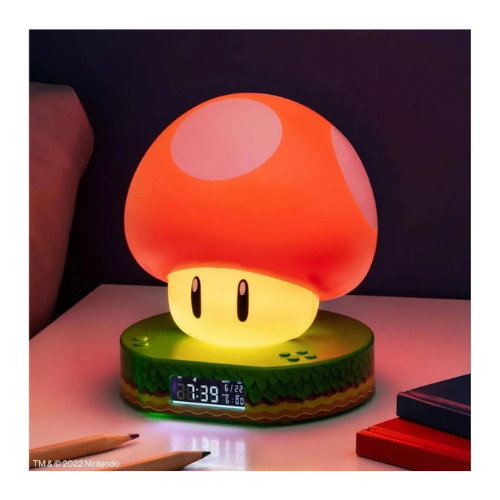 Rel&oacute;gio Despertador PALADONE Cogumelo Super Mario Bros Nintendo