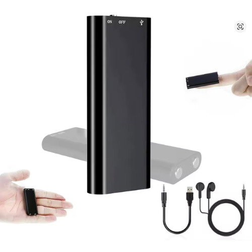 Mini gravador de voz ultrafino, 8gb/16gb