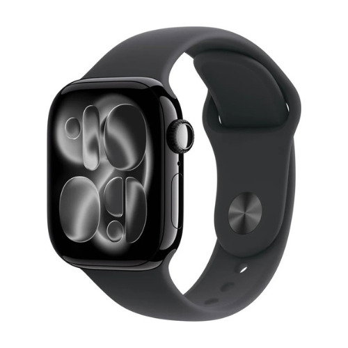 APPLE Watch Series 11 GPS 42 mm Preto Brilhante Alumínio com Bracelete Desportiva Preta (Tamanho S/M)