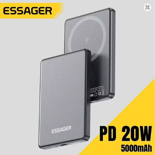 Essager fino sem fio power bank magnético 20w 5000mah