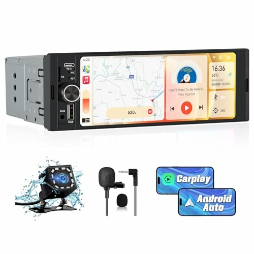 Hexinex R&aacute;dio de Carro 1 DIN com CarPlay e Android Auto