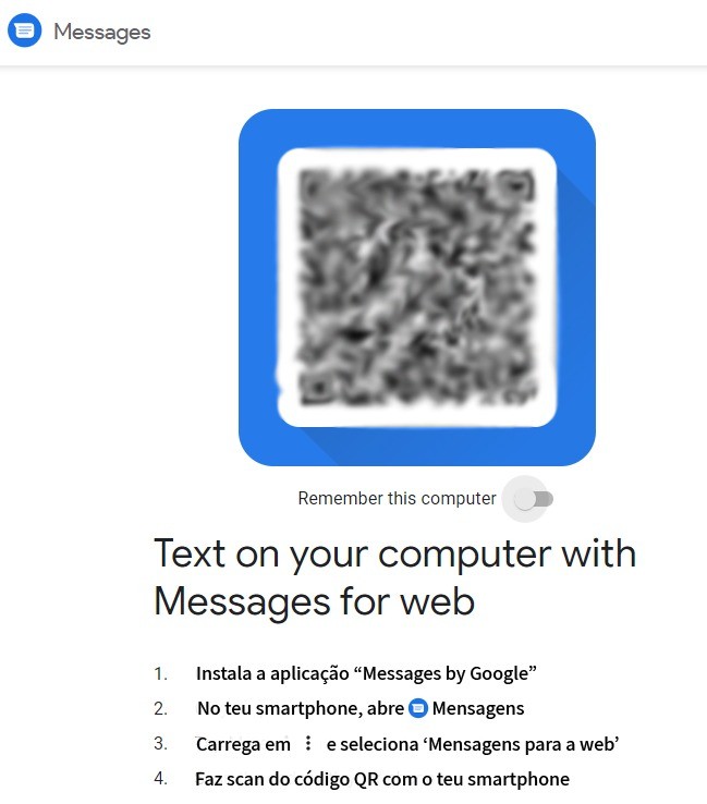 Messages Google for web