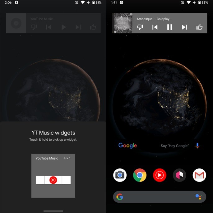 YouTube Music Widget Android